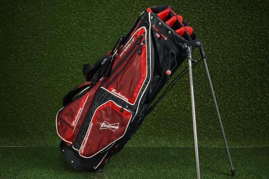 OGIO VAPORLITE BUDWEISER LOGOED 8-WAY DIVIDER GOLF STAND BAG, RED