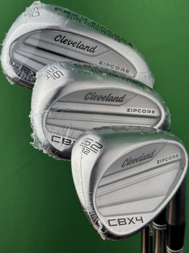 NEW Cleveland CBX 4 Zipcore Wedge Set 52-12*, 56-14*, 60-12* Steel GW, SW, LW