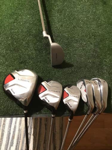 RAM Laser Full Set Driver 3W, 4/5H, 6/7 & 8/9 Irons, Wedge, Putter Uniflex Steel