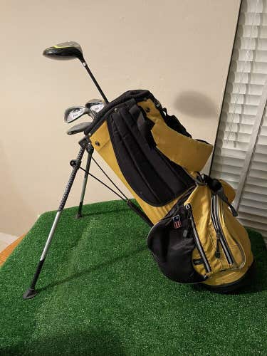 US Kids Bag Lynx Golf Set Driver 5iron 8iron And putter With Lightweight Bag