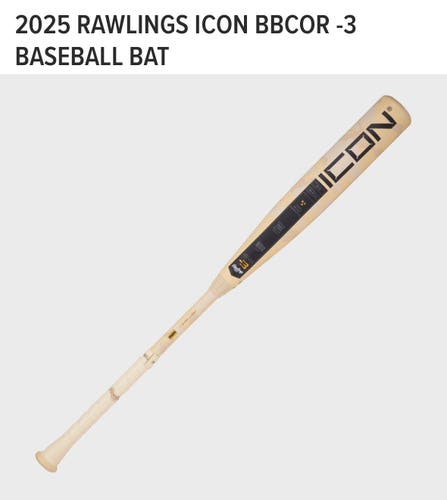 New Rawlings Icon BBCOR Certified Bat (-3) Composite 29 oz 32"