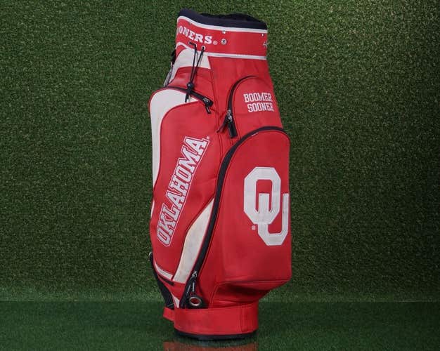 OKLAHOMA OU BOOMER SOONERS CART BAG 14 WAY DIVIDERS GOLF BAG ~ READ DETAILS!!