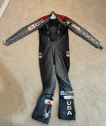 Used Large Men's Spyder Double Zip Ski Suit FIS Legal Non-padded