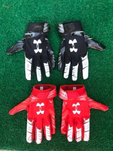 (2) Under Armor F9 Football gloves