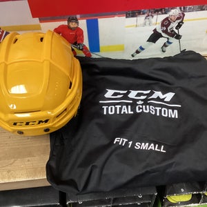 New yellow small CCM Super Tacks X Helmet (display)