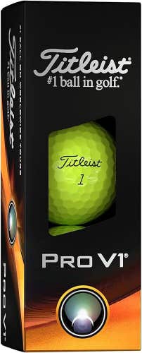 Titleist Golf Premium Golf Ball 3 Ball Sleeve - #1 Ball in Golf - Pro V1 Yellow