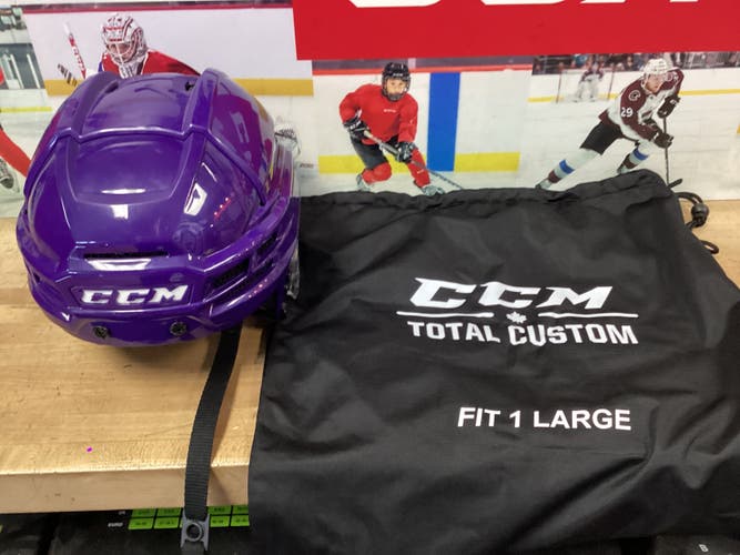 New large purple CCM Super Tacks X Helmet (display)