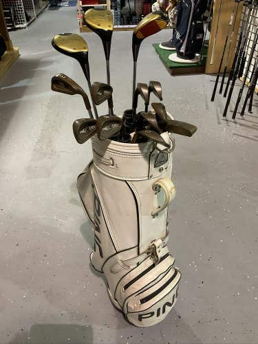 Ping Eye 2 Black Dot Complete Beryllium Copper Set with Putter Vintage Cart Bag