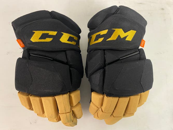 CCM JetSpeed FT1 Pro Stock Hockey Gloves 14" Black and Gold KNIGHTS 90524