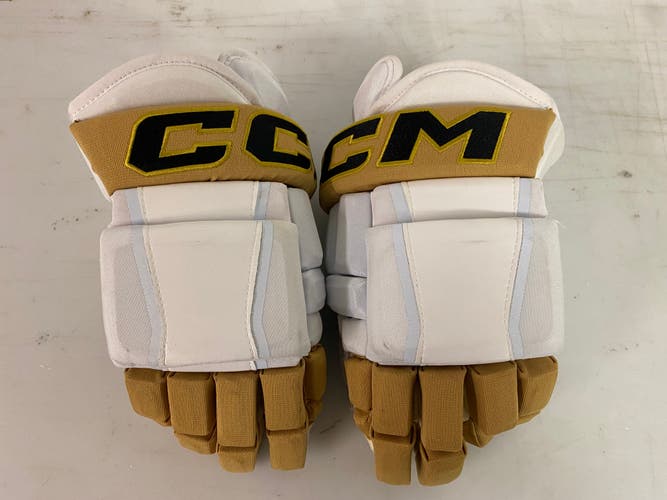 CCM HG97 Pro Stock Hockey Gloves 14” White KNIGHTS 90526