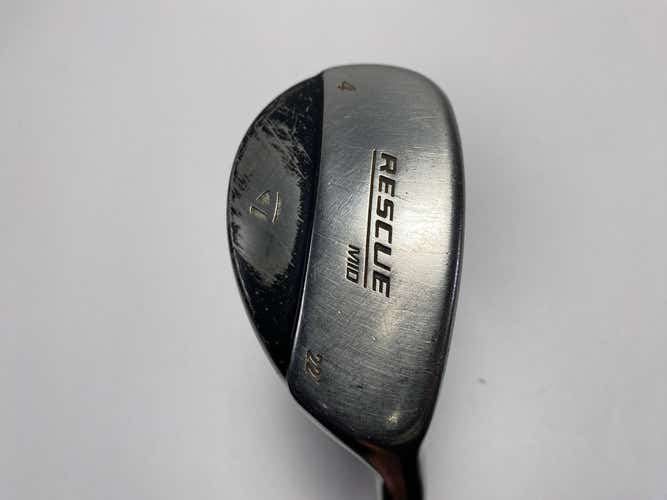 TaylorMade Rescue Mid 4 Hybrid 22* Stiff Graphite Mens RH Midsize Grip