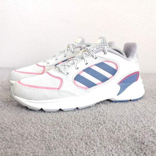 Adidas 90s Valasion Womens 10 Running Shoes Pink White Low Top Sneakers EE9907