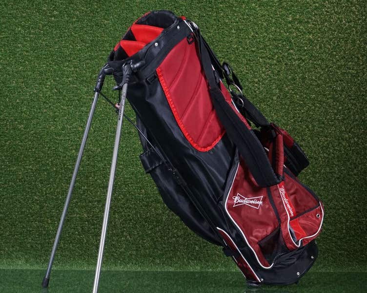 RARE OGIO VAPORLITE BUDWEISER LOGOED 8-WAY DIVIDER GOLF STAND BAG