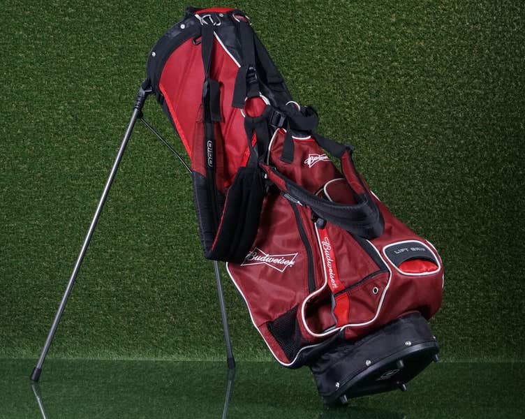 RARE OGIO VAPORLITE BUDWEISER LOGOED 8-WAY DIVIDER GOLF STAND BAG