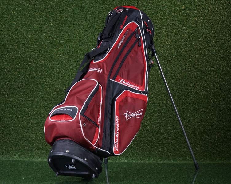 RARE OGIO VAPORLITE BUDWEISER LOGOED 8-WAY DIVIDER GOLF STAND BAG
