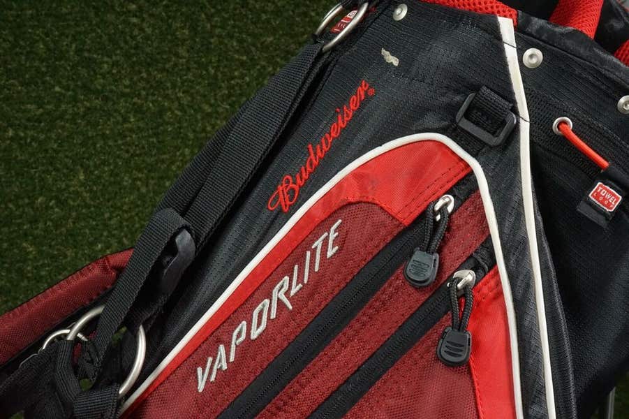 RARE OGIO VAPORLITE BUDWEISER LOGOED 8-WAY DIVIDER GOLF STAND BAG