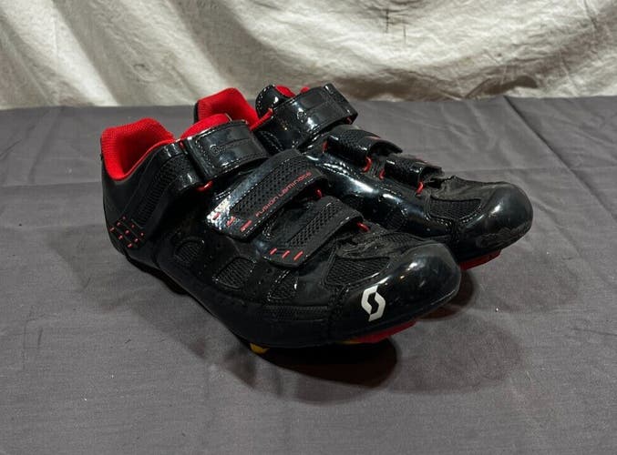 Scott Comp Black Carbon Soled Road Bike Shoes +3 Bolt Cleats US 9.5 EU 43