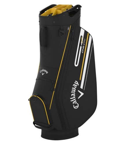 Callaway Chev 14 Cart Bag (14-way top, Black/Golden Rod) 2024 NSW