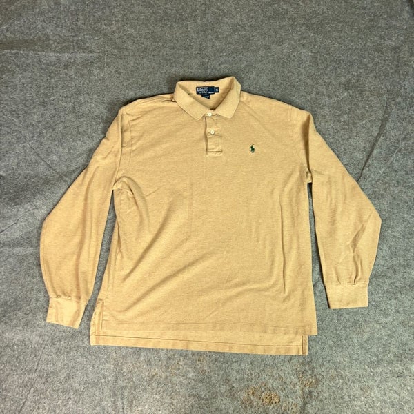 Vintage Polo Ralph Lauren Mens Polo Shirt Extra Large Tan Green Pony Preppy Top