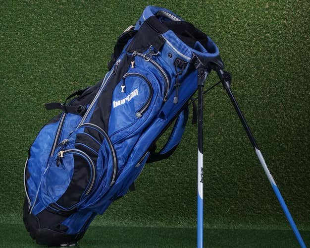 BURTON STAND BAG 6 WAY DIVIDERS GOLF BAG, BLUE W/ TPC LOGO ~ L@@K!!