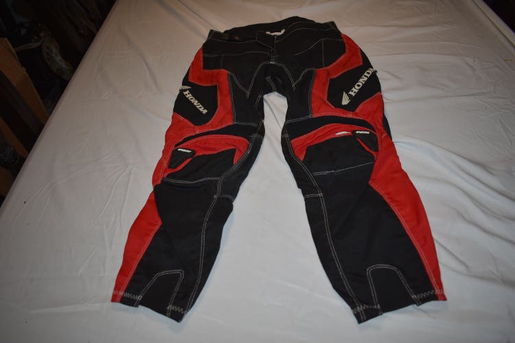 Fox 180 Honda Racing Motocross Pants, Black/Red, Size 28 (12/14)