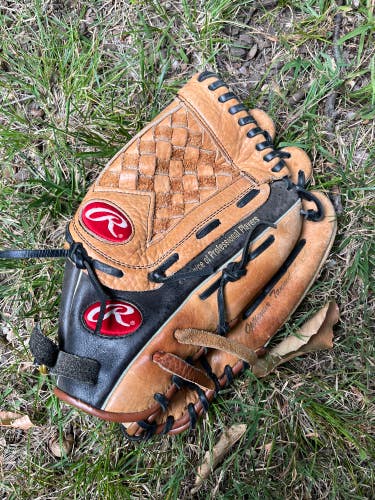 Brown Used Adult Rawlings The Mark of a Pro Right Hand Throw Pitcher's Baseball Glove 13"