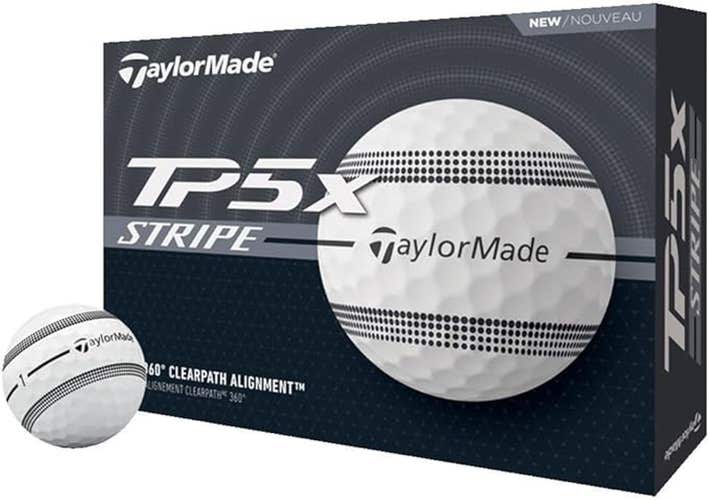 Taylor Made TP5x Stripe Golf Balls (White/Black, 12pk) 1dz 2024 NEW