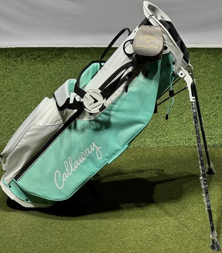 Callaway 2024 Fairway C Stand Double Strap 4-Way Golf Bag White/Aqua NEW #96861