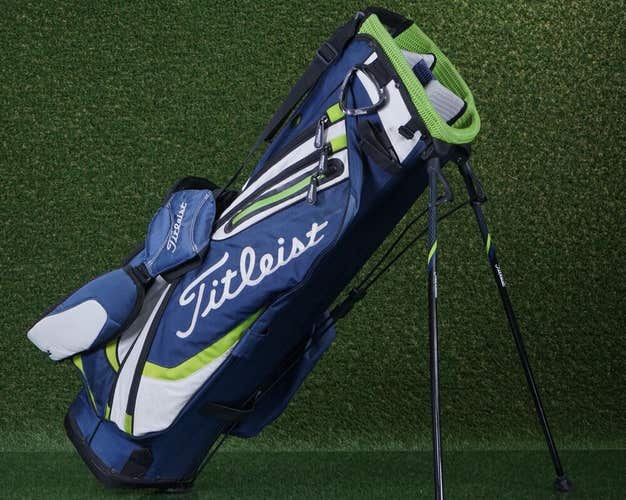 TITLEIST HYBRID STAND BAG 4 WAY GOLF BAG, BLUE/GREEN/WHITE TPC LOGO ~ L@@K!!