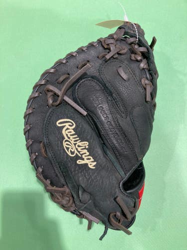 Used Rawlings Premium Series Right Hand Throw Catcher's Baseball Glove 32.5"