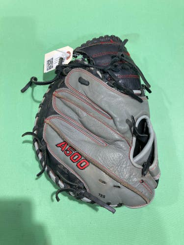 Used Wilson A500 Right Hand Throw Catcher's Baseball Glove 32"