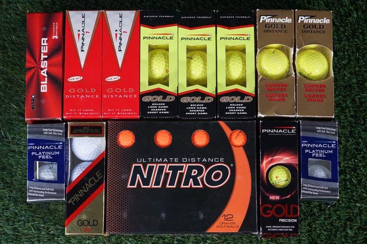 LOT OF 46 NEW GOLF BALLS, PINNACLE, NITRO ++ NIB, NOS!