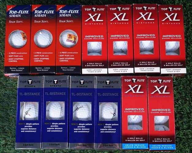 LOT OF 39 NEW TOP FLITE GOLF BALLS, XL DISTANCE, TL DISTANCE ++ NIB, NOS!