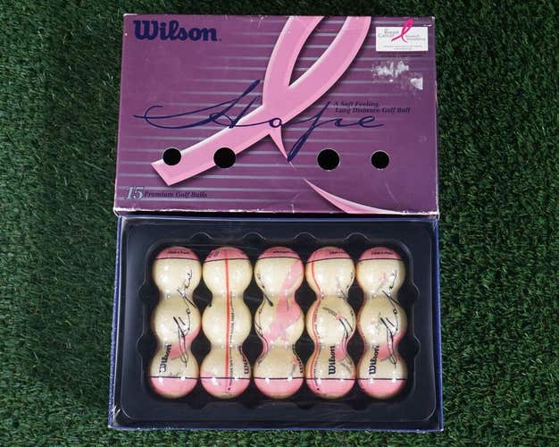 BOX OF 15 VINTAGE BRAND NEW WILSON HOPE GOLF BALLS, NIB, NOS!