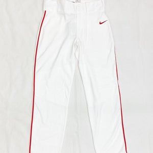 Nike Youth Pro Vapor White Full Length Baseball Pant Boys' XL Red Piping 747228