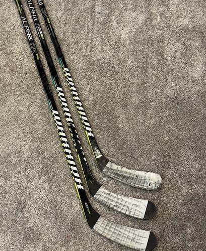 3-pack Senior Warrior Left Hand W03 Alpha DX Pro Hockey Stick