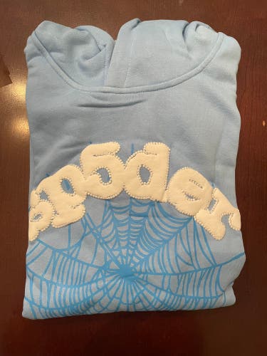 Spider Hoodie Light Blue Medium