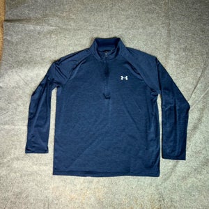 Under Armour Mens Pullover Extra Large Navy Gray Performance Lightweight Shirt