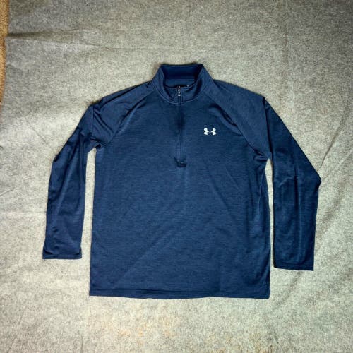 Under Armour Mens Pullover Extra Large Navy Gray Performance Lightweight Shirt