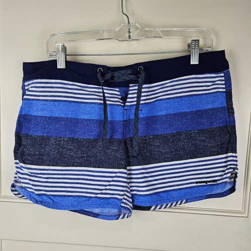 Patagonia Wavefarer Board Shorts Womens 8 Blue Stripes Swimming Outdoors Beach