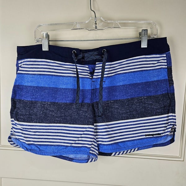 Patagonia Wavefarer Board Shorts Womens 8 Blue Stripes Swimming Outdoors Beach