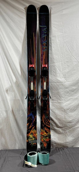 Praxis 183cm 134-111-129 Twin-Tip Skis Diamir Large Freeride AT Bindings +Skins