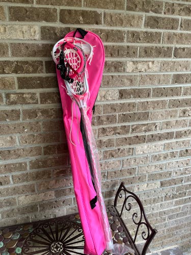 STX Girl's Lacrosse Starter Package (Bag, Crux 100 Stick, Youth Eye Guard) Pink