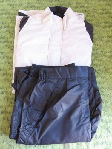 NEW * Glen Echo RAIN PANTS & JACKET Set - Size MEDIUM . M - Black White