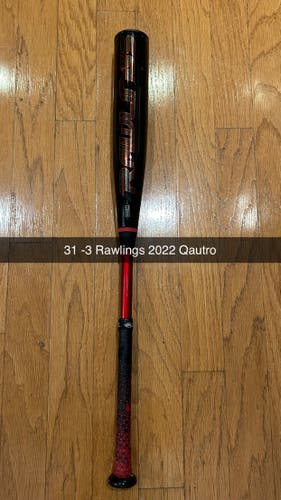 Used 2022 Rawlings (-3) 28 oz 31" Quatro Bat