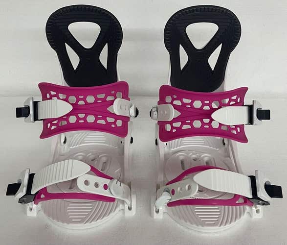 JR KIDS ALTITUDE "JR RIPPER" SNOWBOARD BINDINGS (SIZES 3-6) WHITE/PINK