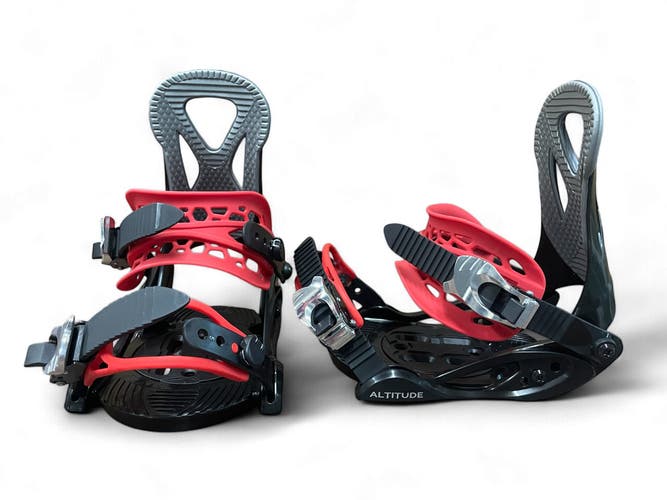 JR KIDS ALTITUDE "JR RIPPER" SNOWBOARD BINDINGS (SIZES 3-6) BLACK/RED