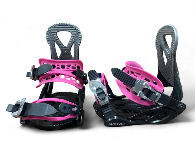 JR KIDS ALTITUDE "JR RIPPER" SNOWBOARD BINDINGS (SIZES 3-6) BLACK/PINK