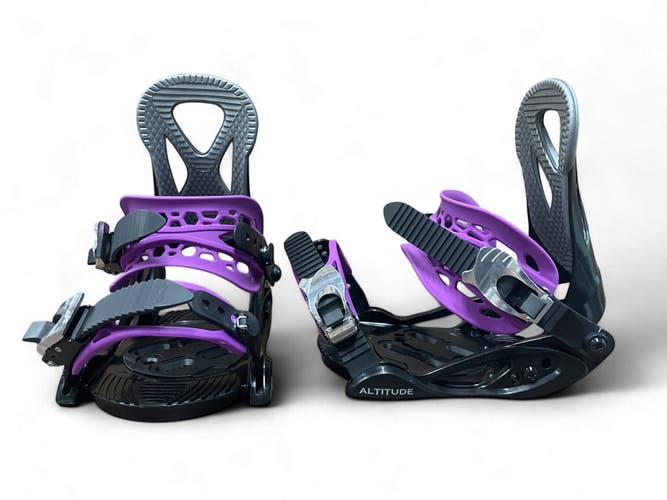 JR KIDS ALTITUDE "JR RIPPER" SNOWBOARD BINDINGS (SIZES 3-6) BLACK/PURPLE