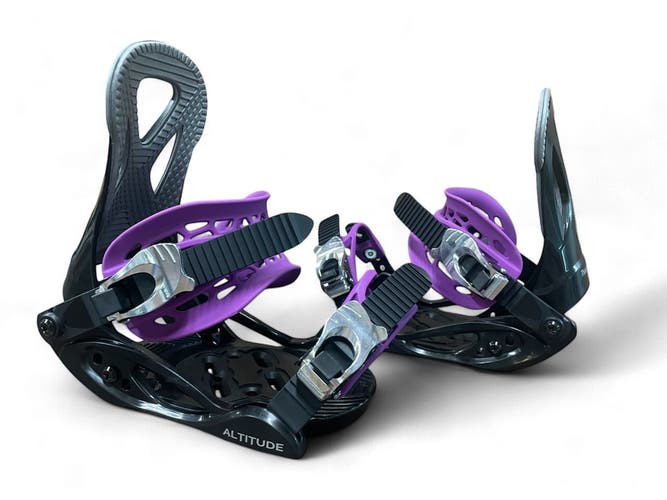 KIDS ALTITUDE "JR RIPPER" SNOWBOARD BINDINGS 4X4 3D EST (SIZES 3-6) BLACK/PURPLE